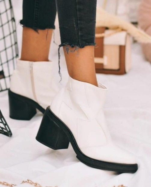 botas oasis corta color blanco