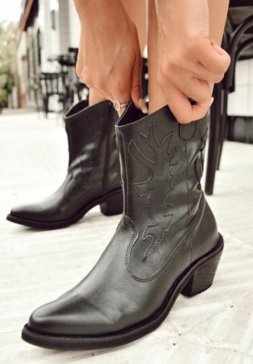 botas texana color negro