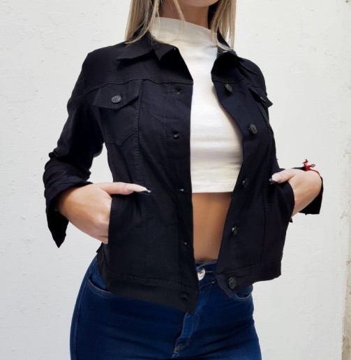 campera mujer bengalina negra