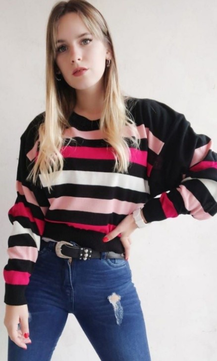 sweater rayado varios colores manga globo