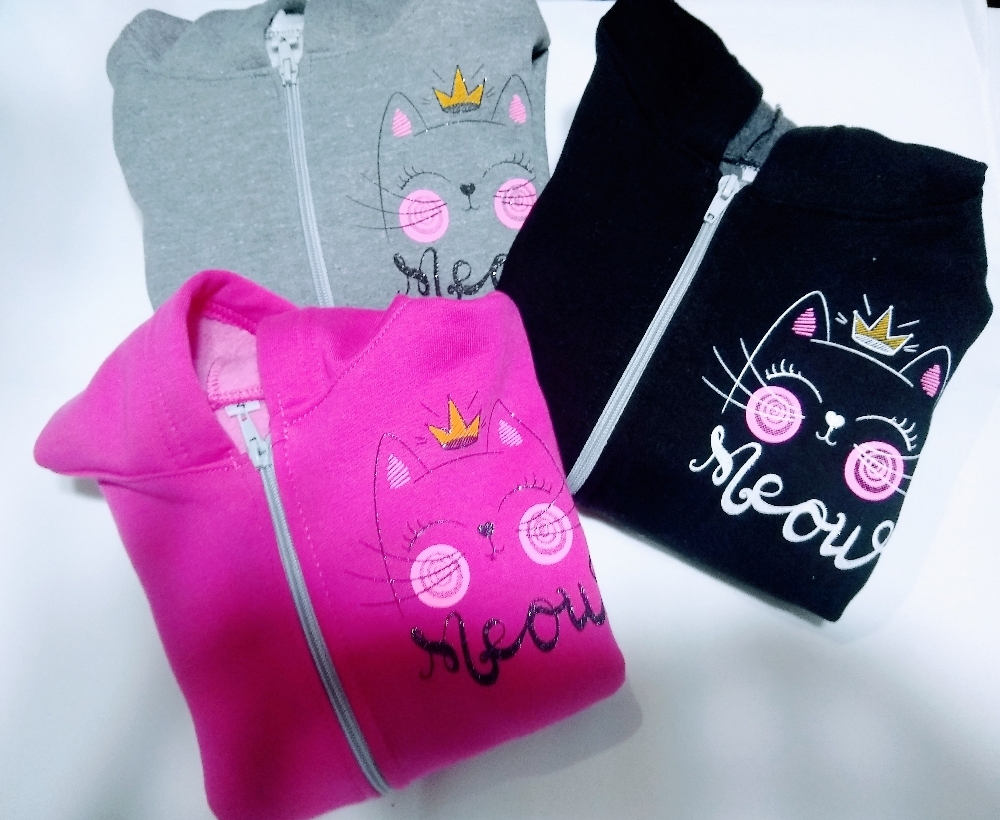 campera canguro nena con glitters algodon